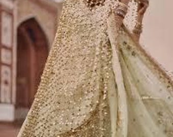 Poshida Sheesh Foil Mirror Work Dupatta Punjabi Pakistani Indian Bangladeshi Bridal designer bollywood duppata wedding veil