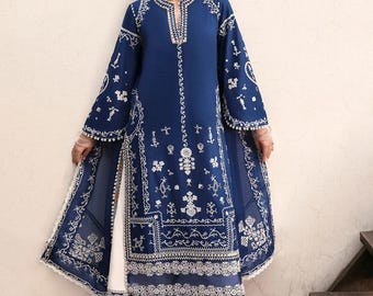 3pc lawn original Hussain Rehar Embroidered Shalwar Kameez Suit Pakistani Indian Punjabi desi Bangladeshi dress