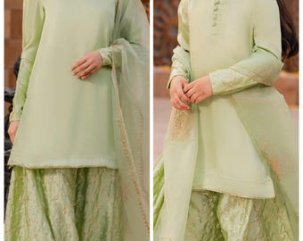 Mommy and Me Sheesha Silk sharara suit Pakistani Indian Bangladeshi Punjabi designer Shalwar Kameez