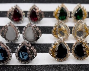 American Diamond Teardrop Stud Earrings