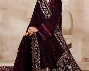 3pc velvet Baroque velvet Pakistani Indian Punjabi Bangladeshi Punjabi desi Designer Shalwar Kameez