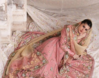 3pc original Hussain Rehar Embroidered Pakistani frock style Shalwar Kameez lawn Suit Pakistani Indian Punjabi desi Bangladeshi dress