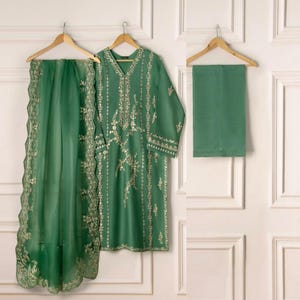 3pc aghanoor cotton net suit original aghanoor ready to ship