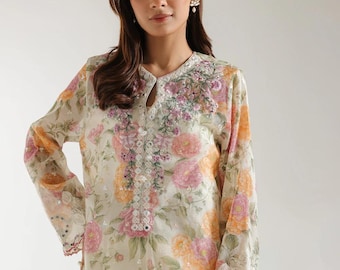 2pc Ethnic Pakistani Indian Punjabi Bangladeshi desi designer dress shalwar kameez trouser suit