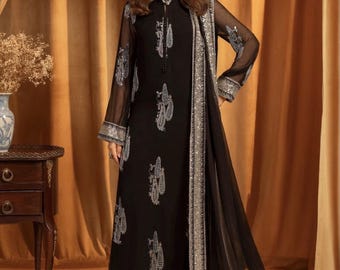 3pc chiffon suit Pakistani Indian Punjabi Bangladeshi desi designer shalwar kameez dress