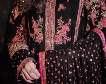 3pc velvet dress Indian Pakistani Bangladeshi desi designer shalwar kameez suit