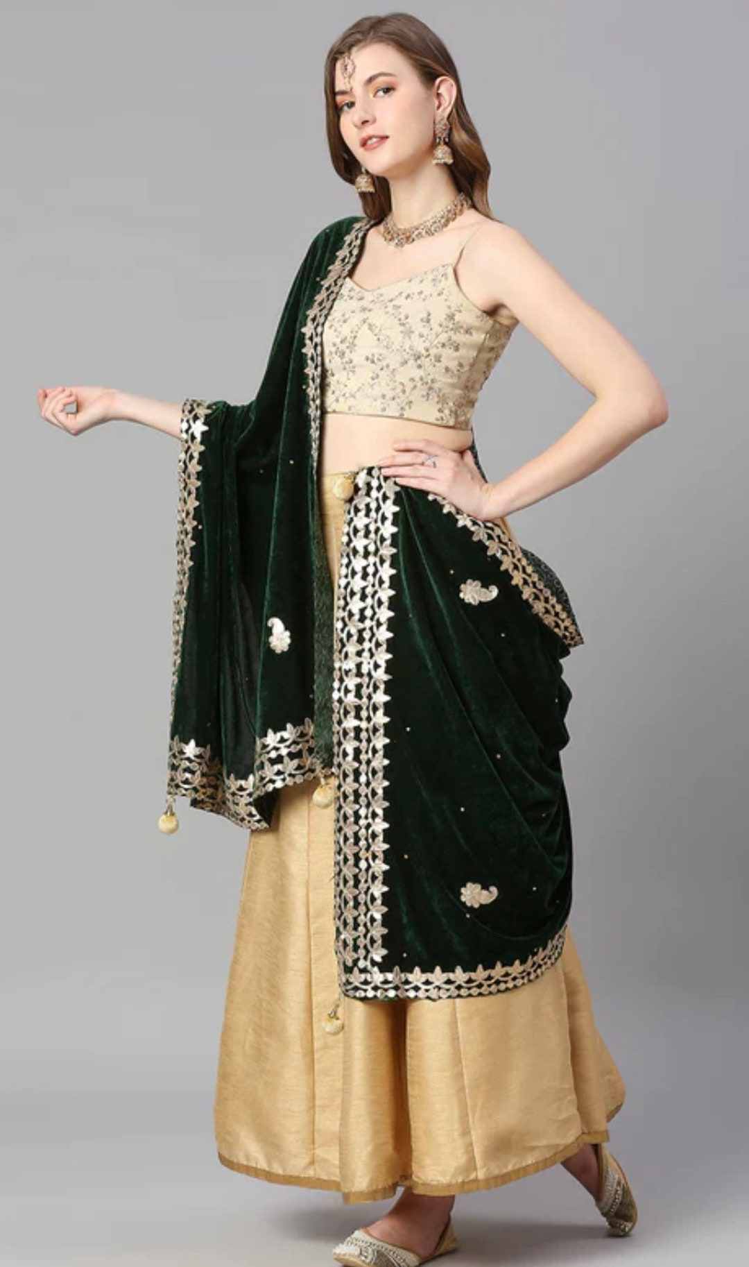 Magenta Gotta Patti Net Dupatta main image 0