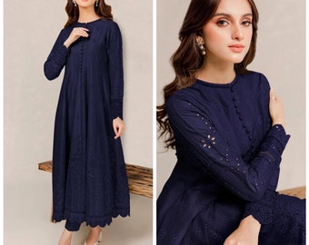 2pc Jazmin embroidered chikankari Anarkali frock suit Pakistani Indian Bangladeshi desi designer