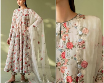 3pc baroque embroidered lawn pakistani Indian Bangladeshi desi designer dress shalwar kameez ready to ship