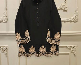 2pc size large pure Korean silk embroidered aghanoor Pakistani Indian Bangladeshi desi designer eastern wear shalwar kameez