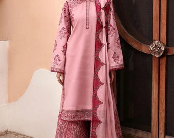 3pc lawn original Hussain Rehar Embroidered Shalwar Kameez Suit Pakistani Indian Punjabi desi Bangladeshi dress