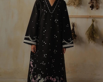 3pc Medium and large embroidered lawn desi Pakistani Indian Bangladeshi designer shalwar kameez suit
