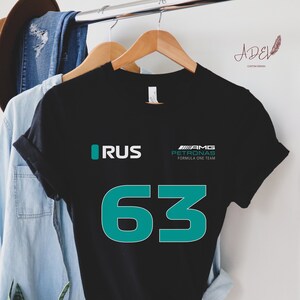 George Russell F1 Fan Shirt ,Mercedes Logo Shirt, Mercedes Team ,Formula 1 Shirt , RUS63 ,Mercedes F1 Team Shirt , Gift for Him