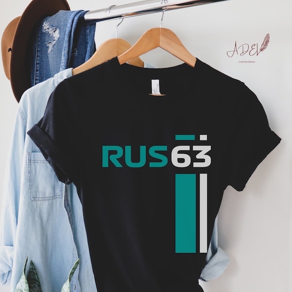 George Russell F1 Fan Shirt , Mercedes Team ,Formula 1 Shirt , RUS63 ,Mercedes F1 Team Shirt , Gift for Him