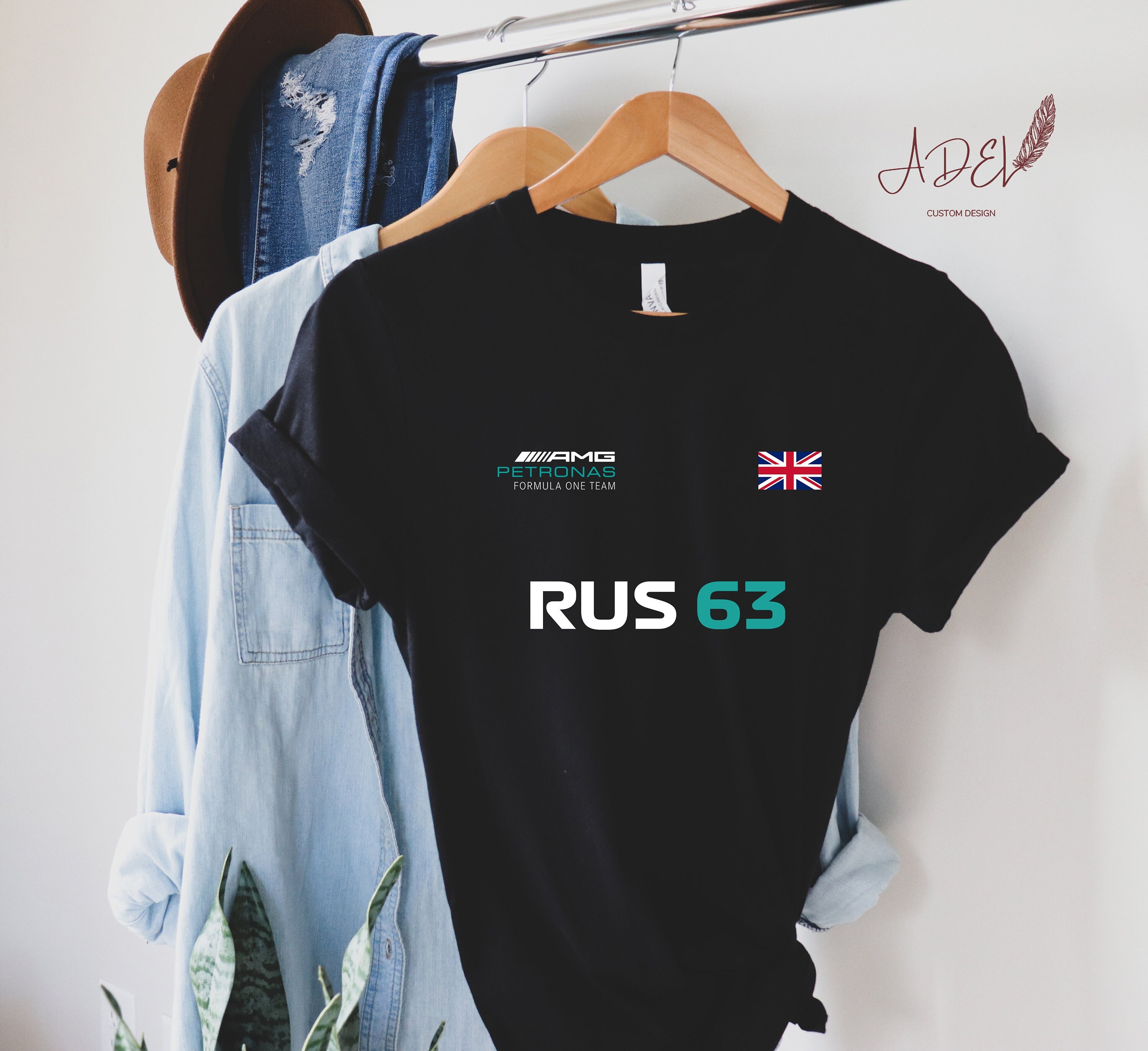 Discover Russell 63 Formula One Racing T-Shirt , Motorsport Clothing , F1 , Formula 1