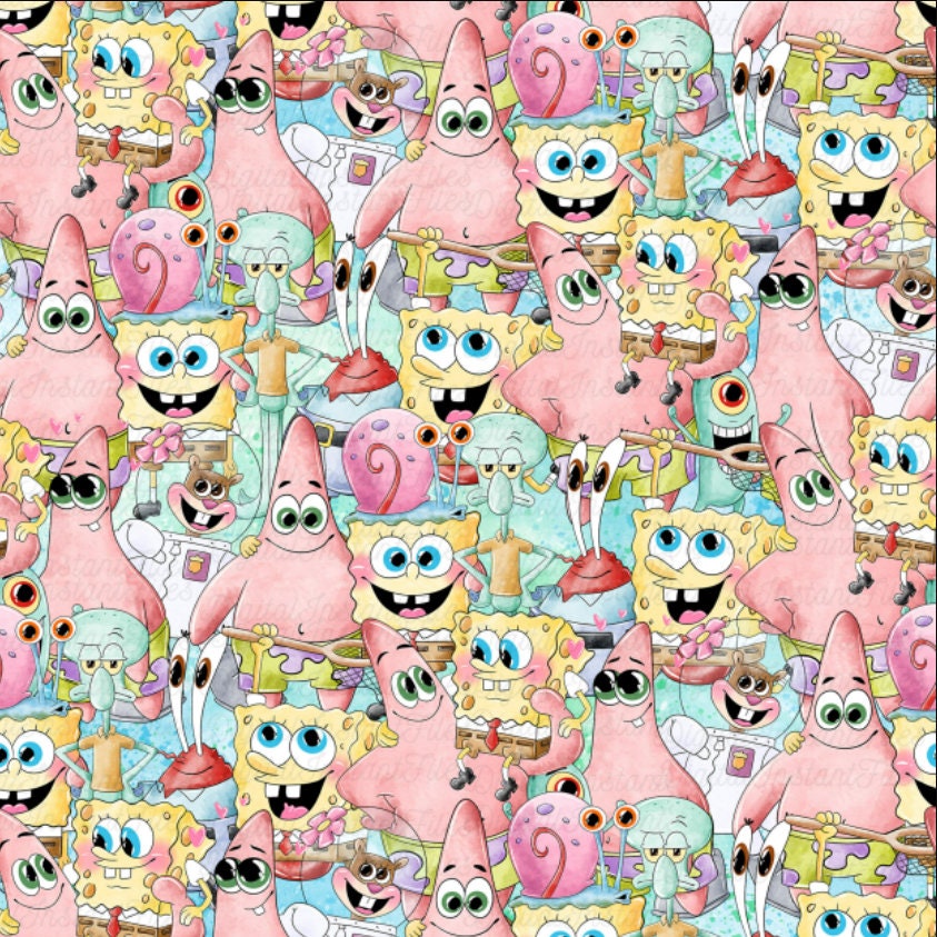 Spongebob Wrapping Paper Spongebob Gift Wrap Spongebob Etsy