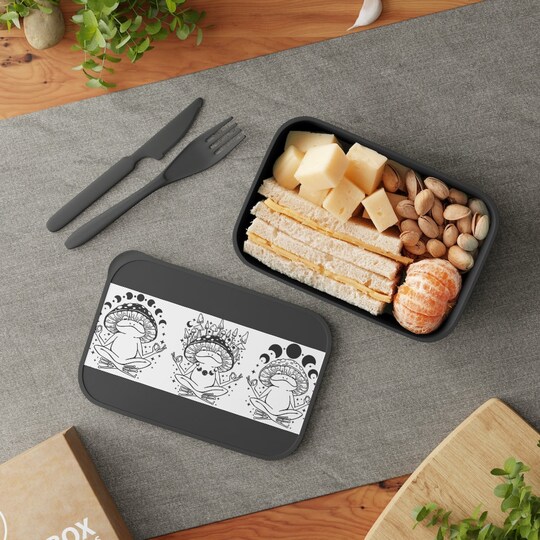 Disover PLA Bento Box with Band and Utensils