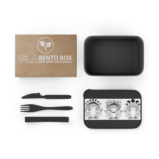 Disover PLA Bento Box with Band and Utensils