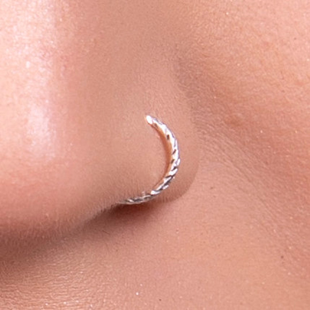 Plain Silver Nose Ring 925 Sterling Silver Nose Piercing Ring 20 Gauge 8mm Ring Etsy