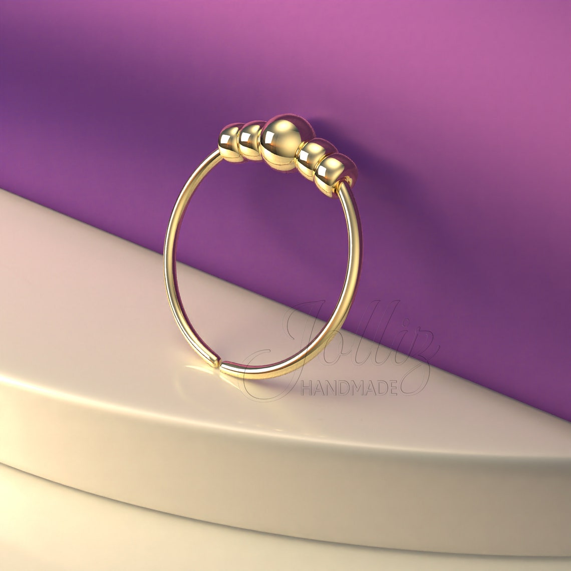 Gold Beaded Nose Ring 24G Gold Filled Nose Piercing Hoop for Etsy