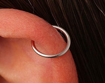 Silver helix hoop - 20 gauge 925 silver helix ring - Cartilage Earring Hoop