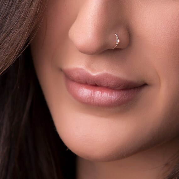 Fake Gold Nose Ring Clip on Nose Rings 24 Gauge 14k Gold Etsy