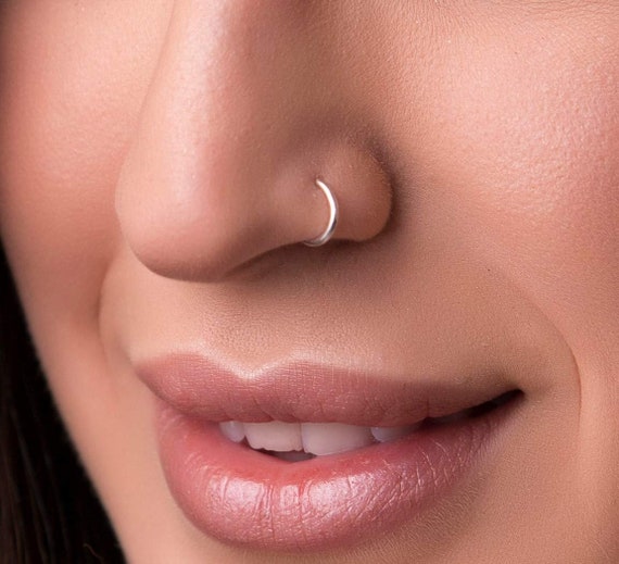 Buy VAMA FASHIONS Non Piercing NosePin Pressing Type Clip on Oxidised Black Silver  Nose Ring Stud for Girls Women at Amazon.in