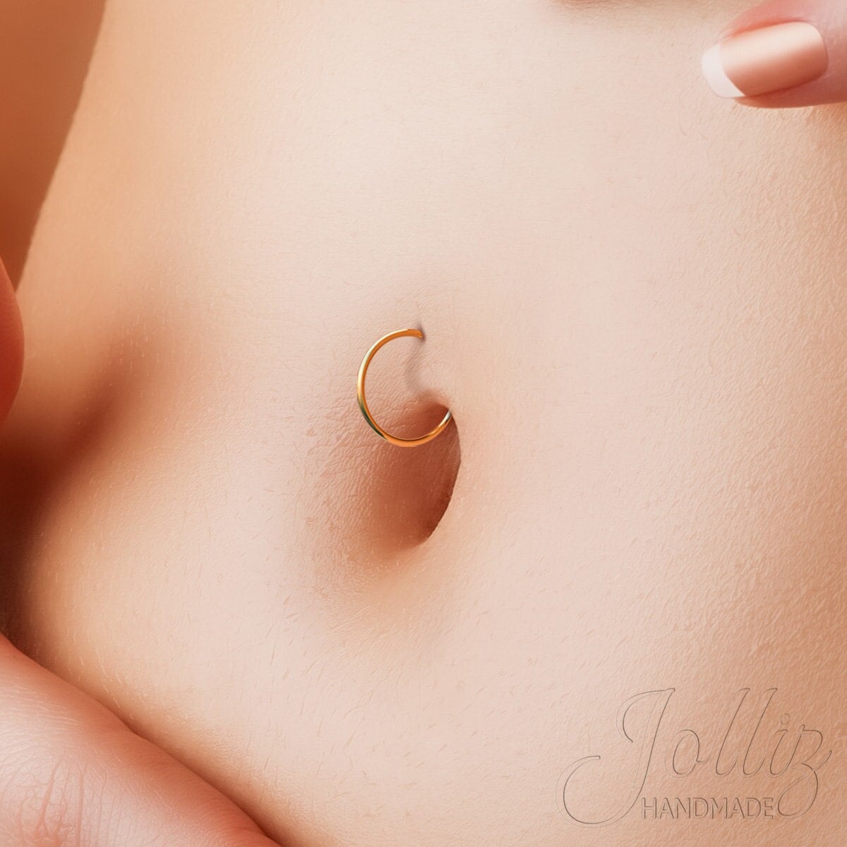 Gold Belly Button Piercing Ring Handmade 14k Gold Filled Belly Piercing Hoop Etsy