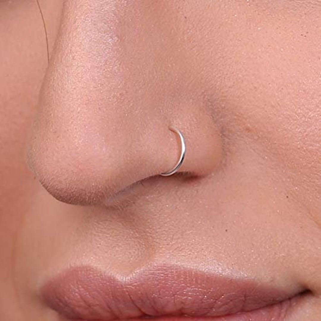 Plain silver nose ring deals