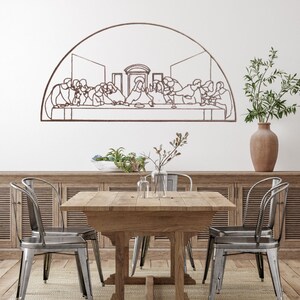 Christian Metal Wall Art Last Supper Wall Art | The Last Supper, Metal Last Supper, Jesus Last Supper, Metal Line Art, Christian Gifts