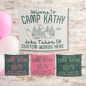 Camp Bachelorette Banner Custom Camp Bach Flag Camping Bachelorette Decorations Bachelorette Party Flag Bride To Be Banner Camp Bach Sign