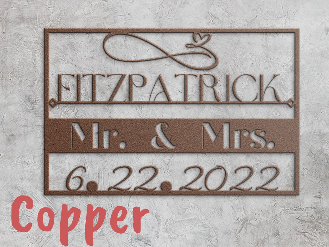 Personalized Mr. and Mrs. Date Metal Sign Personalized - Etsy