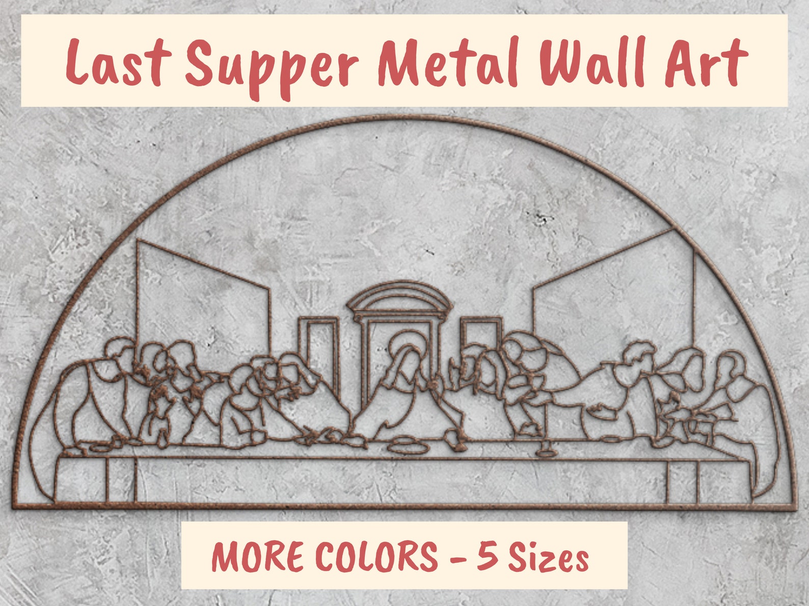 Last Supper Wall Art the Last Supper Metal Last Supper Etsy
