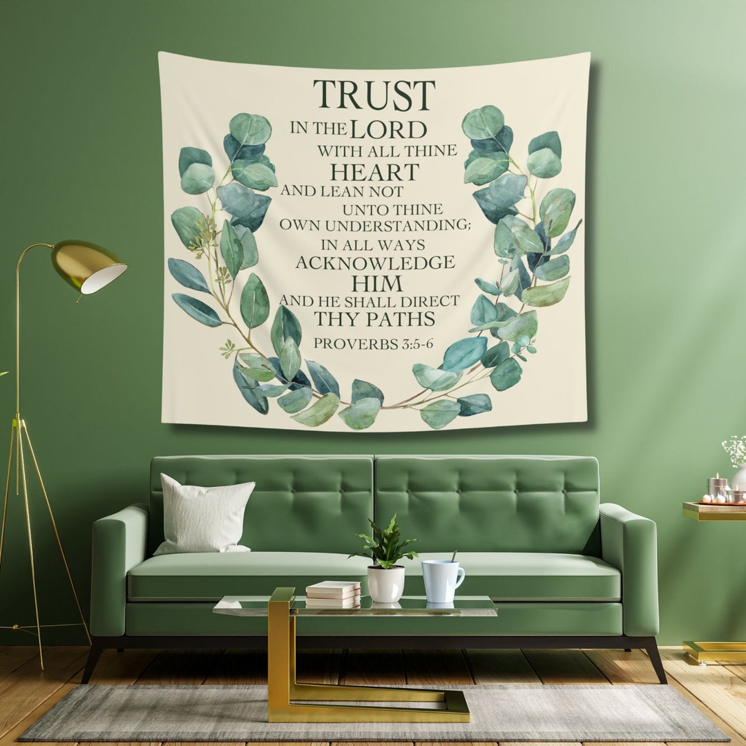 Christian Tapestry Christian Bible Art, Bible Verse Tapestry, Christian Wall Tapestry, Canvas