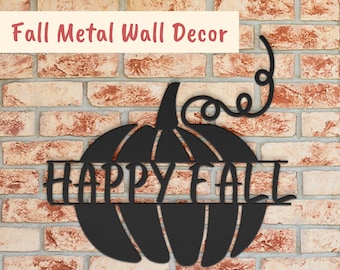 Fall Pumpkin Wall Art, Metal Wall Decor, Fall Decor, Fall Wall Decor, Metal Pumpkin, It's Fall Y'All, Happy Fall Yall, Fall Porch Decor
