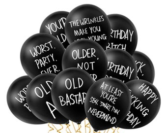 Birthday Balloons | Black Rude Novelty Balloons | Humour Balloons | Adult Balloons |