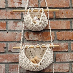 3 Basket Crotched Wall-Hanging | Great for Kitchen, Bathroom, and Nursery