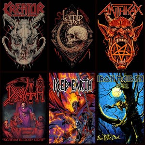 208PCS Vintage 90&#39;S ROCK/METAL Best Concert Poster 300 DPI /Vintage Music Posters /Aesthetic Wall Collage Kit /Musıc Decor /Digital