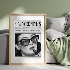 Vintage New York Times Stil Zeitungsdruck Wandkunst Badezimmer Dekor Vintage Bar Warenkorb Mädchen Studentenwohnheim Zimmer Retro Printable Femme Fatale Wohnheim DIY