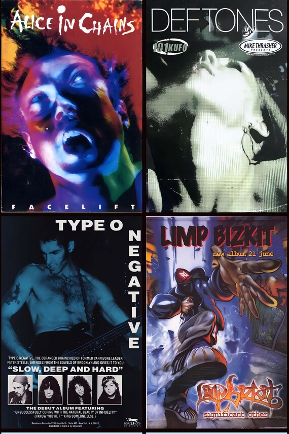 208PCS Vintage 90'S ROCK/METAL Best Concert Poster 300 DPI