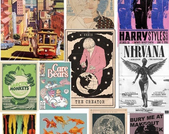 PUNK Posters Retro Aesthetic Wall Collage Kit Hard Rock Retro Band Poster Classic Rock Posters Vintage Music Posters Grunge Posters DIGITAL