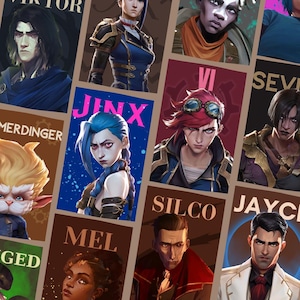 Arcane League of Legends-affischer, fanmerchandise, direktnedladdning, animerad affisch, Jinx-affisch, högkvalitativ affischtryck, spelaffischer