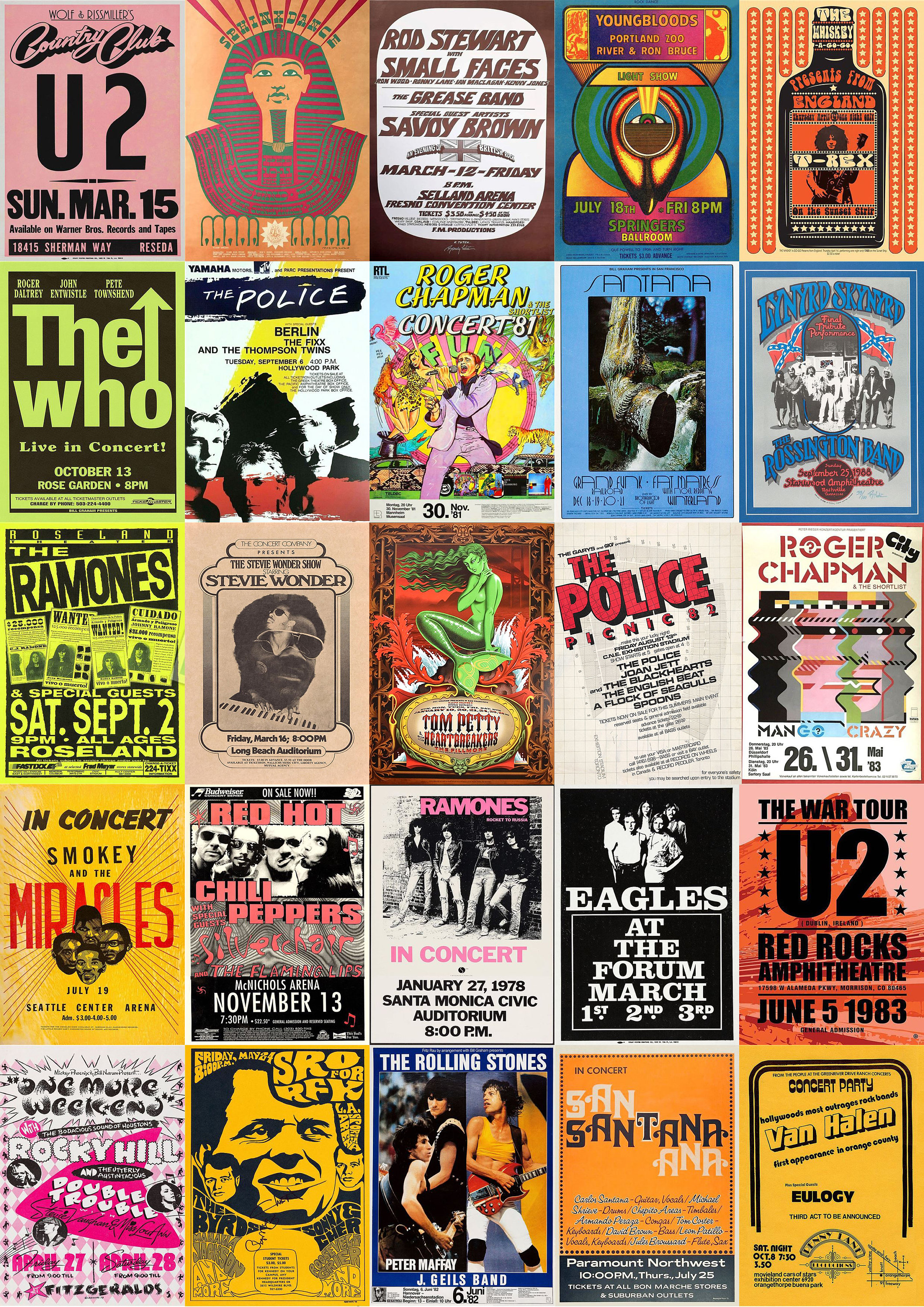 Vintage Rock Concert Poster Aesthetic Wall Collage Kit Hard Rock