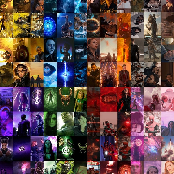 Marvel HIGH RESOLUTION Collage Kit Marvel Rainbow Aesthetic Wall Collage Rainbow Collage, Photo Wall Collage Super Hero Pictures Room Decor