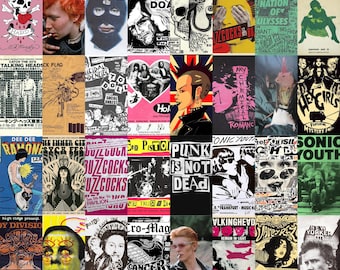 PUNK Posters Retro Aesthetic Wall Collage Kit Hard Rock Retro Band Poster Classic Rock Posters Vintage Music Posters Grunge Posters DIGITAL