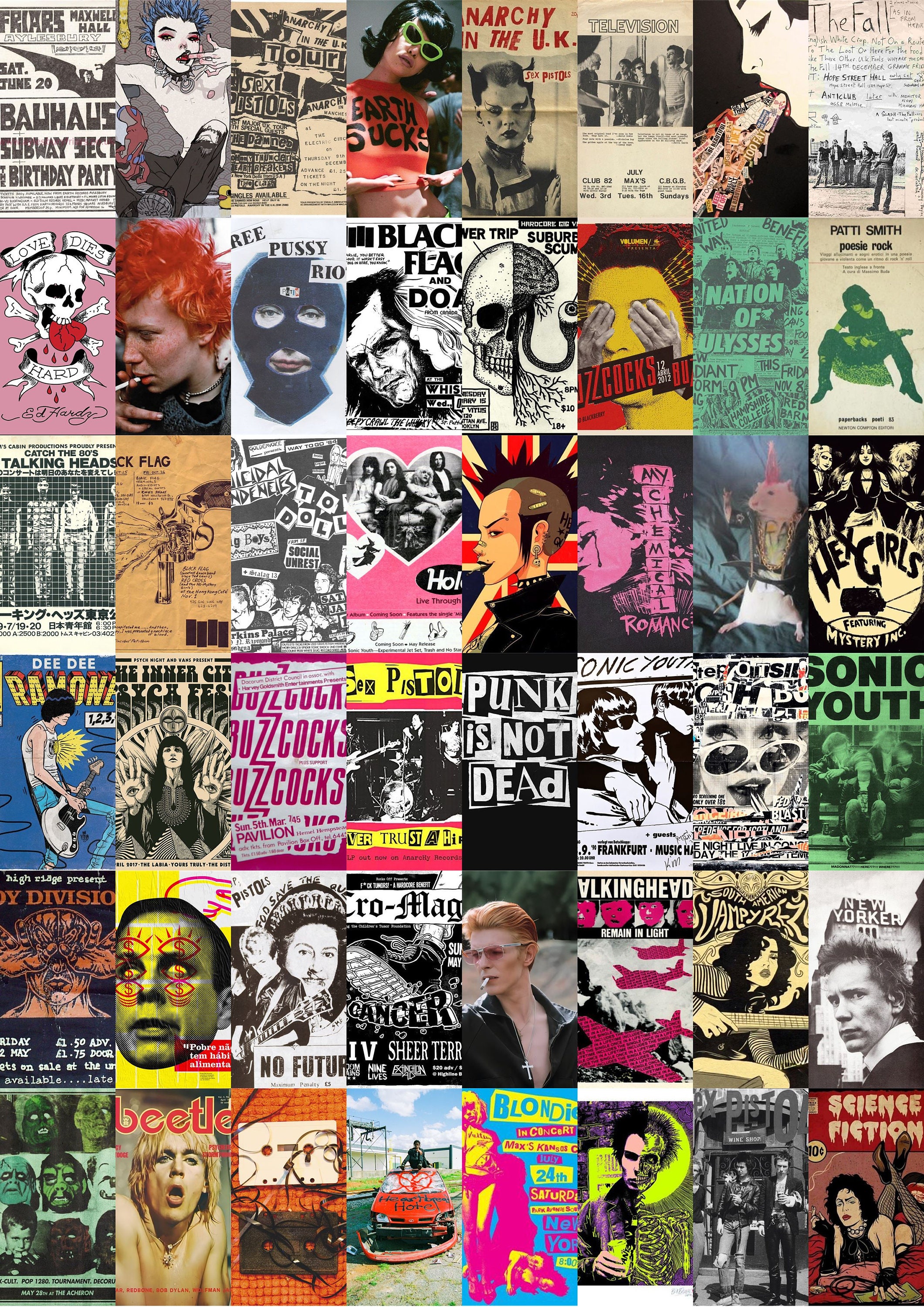 PUNK Posters Retro Aesthetic Wall Collage Kit Hard Rock Retro Band Poster Classic Rock Posters Vintage Music Posters Grunge Posters DIGITAL