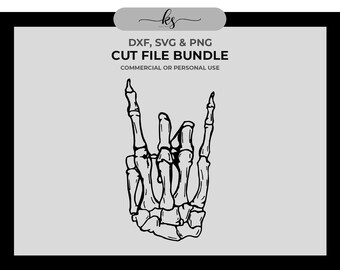 Skeleton Rock On Hand SVG – Cricut & Silhouette Cut File (svg, png, dxf)