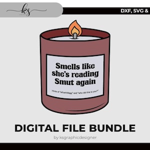 Huele como si estuviera leyendo obscenidades VELA Svg - Archivo de corte para Cricut, Silhouette o similar - Booktok Svg - Bookish Svg - Svg para Cricut