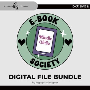 SOCIEDAD DE LIBROS ELECTRÓNICOS Svg - Archivo de corte para Cricut, Silhouette o similar - Booktok Svg - Bookish Svg - Book Lovers Svg - Audiobook Svg para Cricut