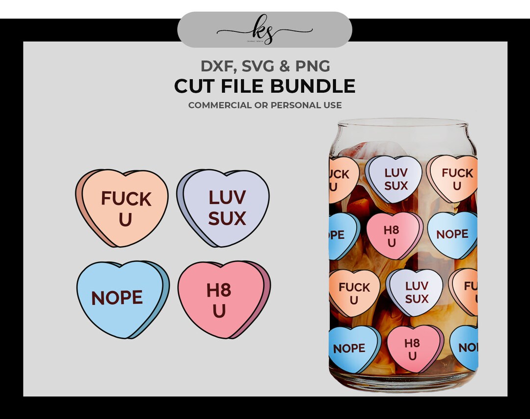CANDY HEARTS Svg - Cut File for Cricut or Silhouette - Valentine's Day ...